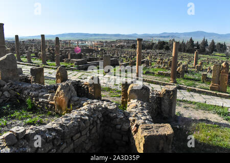 Die alte römische Stadt Timgad in Batna, Algerien, errichtet um 100 AC Stockfoto