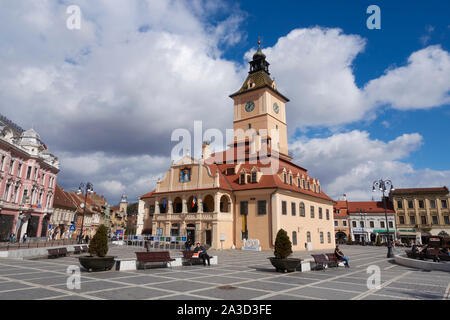 Casa Sfatului, Piata Sfatului (Rathausplatz), Brasov, Siebenbürgen, Rumänien. Stockfoto