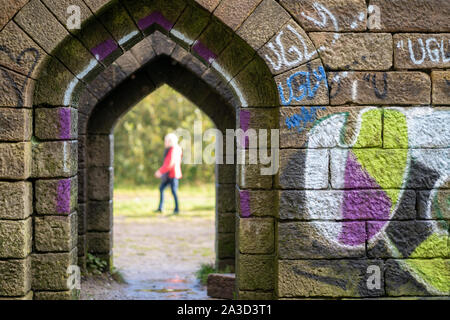 Liverpool Schloss mittelalterlichen Gang graffiti Bolton Manchester England Stockfoto