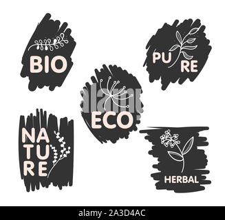 Botanical logo Maßbild vecctor im Set Stock Vektor