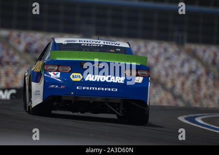 Concord, North Carolina, USA. 27 Sep, 2019. Chase Elliott (9) Verfahren für die Bank von Amerika ROVAL 400 bei Charlotte Motor Speedway in Concord, North Carolina. (Bild: © Stephen A. Arce/ASP) Stockfoto