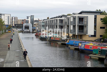 Das 19. Jahrhundert Union Canal am Gilmore Becken Fountainbridge, Edinburgh. Stockfoto