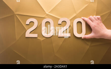 Feier der Goldenen neues Jahr Konzept mit 2020 Nummern Stockfoto