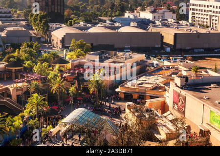 Blick über die Universal Studios Hollywood von oben Stockfoto