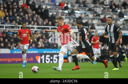 Newcastle, UK. 06 Okt, 2019. Scott McTominay von Manchester United in der Premier League Match zwischen Newcastle und Manchester United am St. James's Park, Newcastle, England am 6. Oktober 2019. Foto von J GILL/PRiME Media Bilder. Credit: PRiME Media Images/Alamy leben Nachrichten Stockfoto