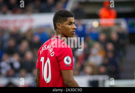 Newcastle, UK. 06 Okt, 2019. Marcus Rashford von Manchester United in der Premier League Match zwischen Newcastle und Manchester United am St. James's Park, Newcastle, England am 6. Oktober 2019. Foto von J GILL/PRiME Media Bilder. Credit: PRiME Media Images/Alamy leben Nachrichten Stockfoto