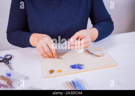 Designer, Handarbeit Brosche Stockfoto