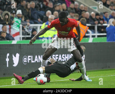 Newcastle, UK. 06 Okt, 2019. Axel Tuanzebe von Manchester United in der Premier League Match zwischen Newcastle und Manchester United am St. James's Park, Newcastle, England am 6. Oktober 2019. Foto von J GILL/PRiME Media Bilder. Credit: PRiME Media Images/Alamy leben Nachrichten Stockfoto