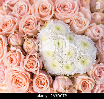 Zusammenfassung Hintergrund von Blumen als Herz Stockfoto