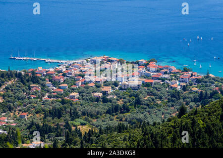 Nikiana Stadt auf der Insel Lefkada / Lefkas Insel, Griechenland Stockfoto