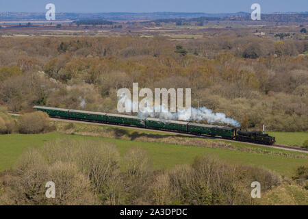 Eine Lok, Corfe Castle in der Nähe von Wareham, Dorset, Großbritannien Stockfoto