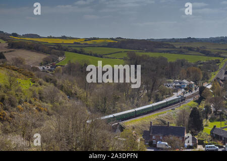 Eine Lok, Corfe Castle in der Nähe von Wareham, Dorset, Großbritannien Stockfoto