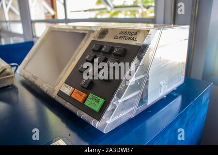 Prototyp der elektronischen Abstimmung, Brazilian Aerospace Memorial, MAB, São José dos Campos, Sao Paulo, Brasilien Stockfoto