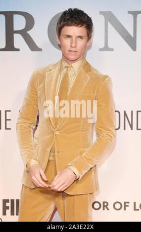 London, Großbritannien. 07 Okt, 2019. Der britische Schauspieler Eddie Redmayne besucht die Premiere Der luftschiffer am 63. BFI London Film Festival am 7. Oktober 2019. Foto von Rune Hellestad/UPI Quelle: UPI/Alamy leben Nachrichten Stockfoto