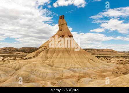 Castil de Tierra, Castildetierra, Felsen, Wüste Bardenas Reales, Navarra, Spanien Stockfoto