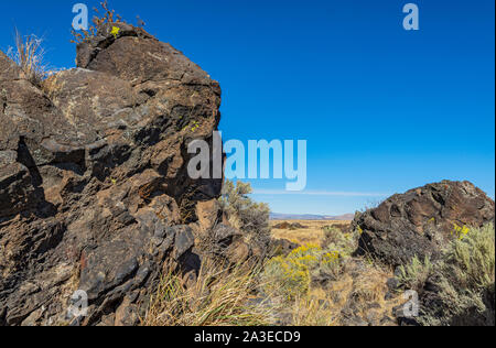 Kalifornien, Lava Beds National Monument, Captain Jack's Stronghold, Trail Stockfoto