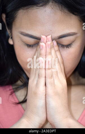 Eine beschämende attraktiven weiblichen Stockfoto
