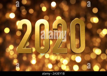 Abbildung: Für das neue Jahr 2020 mit glänzenden und Gold Farben. Stockfoto