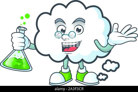 Professor Cloud Blase mit comicfigur Stil Stock Vektor