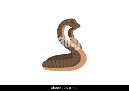 Niedliche Schlange auf einem weißen Hintergrund. Süße dreans. Vector Illustration. Stock Vektor