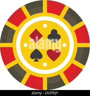 Casino chip Glück Symbol. Flache Abbildung: Casino Chip lucky Vektor Symbol für Web Design Stock Vektor
