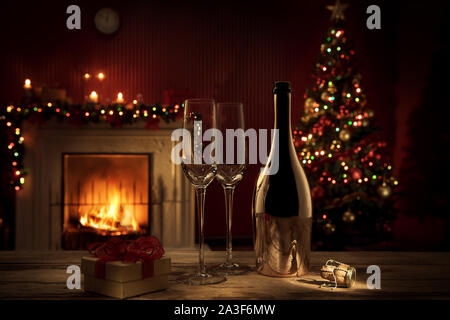 Neues Jahr Wein Stockfoto