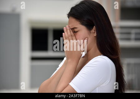 Eine Frau mit Allergien Stockfoto