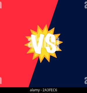 Versus VS Buchstaben Kampf Hintergründe in flachen Comics Stil mit Rasterung. Vector lieferbar Abbildung. Stock Vektor