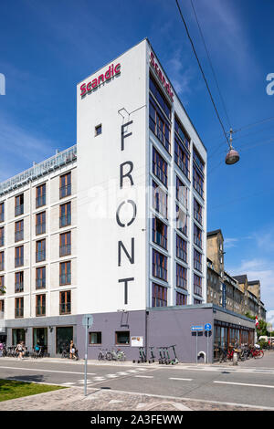 Scandic Front Hotel (früher Hotel codan), entworfen von Harald Petersen, Ole Buhl und Ole Falkentorp, Abgeschlossen 1950, Helgolandsgade Plads, Kopenhagen Stockfoto