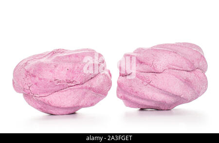 Gruppe von zwei ganze Rose frischen Pastellfarben zefir auf weißem Hintergrund Stockfoto