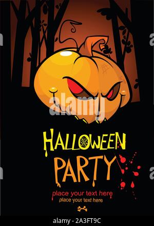 Halloween design Vorlage. Pumpkin Head und Platz für Text. Vektor Party Einladung Stock Vektor