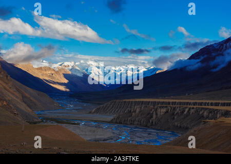 Sonnenuntergang im Himalaya. Spiti Valley Stockfoto