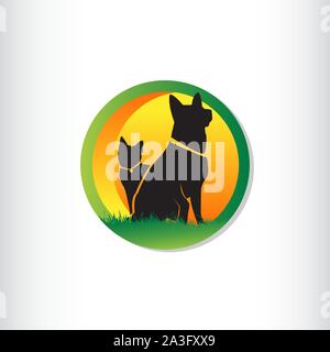 Vektor Design Template für pet-Geschäfte, Tierkliniken und heimatlose Tiere Tierheime Stock Vektor