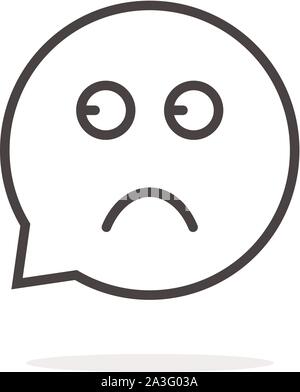 Dünne Linie erschrocken emoji Sprechblase logo Stock Vektor