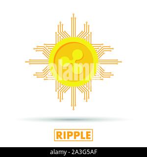 Welligkeit Konzept. Cryptocurrency logo Seufzer. Digitales Geld. Block Kette, Finanzen Symbol. Flat Style vector lieferbar Abbildung: Stock Vektor