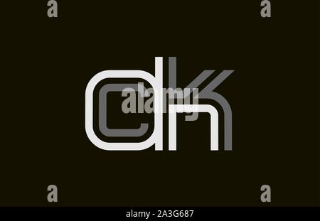 Schwarze und weiße Linie CK C K schreiben Logo alphabet Kombination für Icon Design. Für einen Schriftzug auf eine Firma oder Geschäft. Stock Vektor