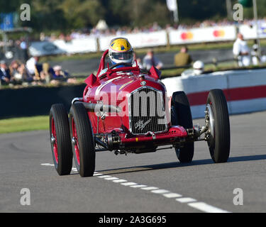 Charles Nearburg, Alfa Romeo P3 Tipo B, Goodwood Trophäe, Grand Prix Autos, Voiturette, 1930 bis 1951, Goodwood Revival 2019, September 2019, Automobile Stockfoto