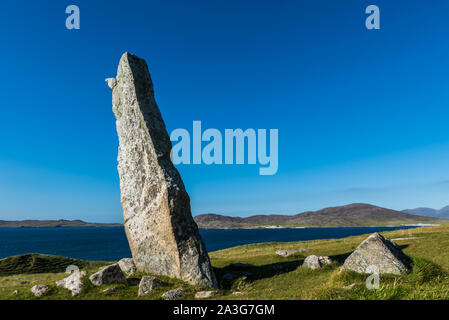 Der Macleod Stein auf Nisabost auf der Isle of Harris Stockfoto