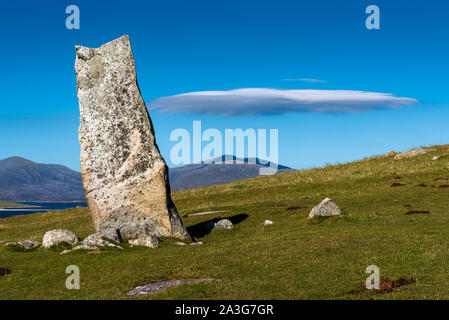 Der Macleod Stein auf Nisabost auf der Isle of Harris Stockfoto