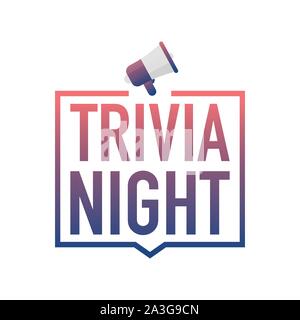 Hand Megaphon - Trivia Nacht. Vector lieferbar Abbildung. Stock Vektor