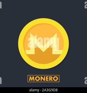 Monero (XMR) crypto Währung Symbol für Anwendungen und Websites. Monero Logo für Web und Print. Vector lieferbar Abbildung. Stock Vektor