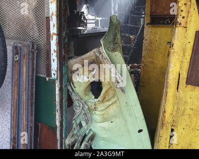 Manila, Philippinen. 08 Okt, 2019. Ein Feuer, das Alert Level erreicht 2 Hits shanty Häuser in Brgy. 779 Zone 85 in Manila. (Foto von Joseph Dacalanio/Pacific Press) Quelle: Pacific Press Agency/Alamy leben Nachrichten Stockfoto