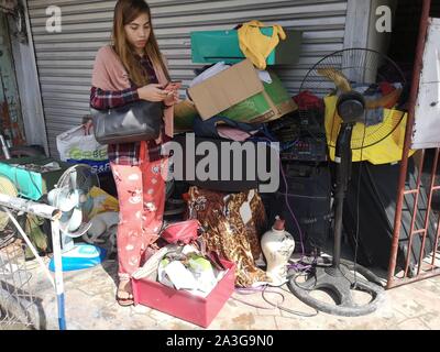 Manila, Philippinen. 08 Okt, 2019. Ein Feuer, das Alert Level erreicht 2 Hits shanty Häuser in Brgy. 779 Zone 85 in Manila. (Foto von Joseph Dacalanio/Pacific Press) Quelle: Pacific Press Agency/Alamy leben Nachrichten Stockfoto