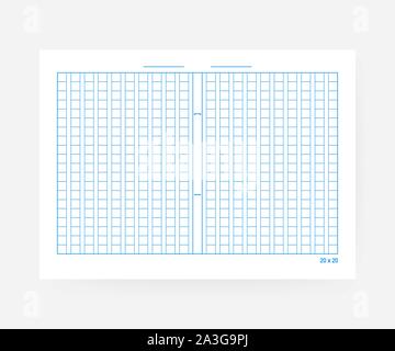 20 x 20 Squared Manuskript Papier. Vector lieferbar Abbildung. Stock Vektor