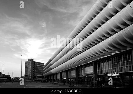 Preston Busbahnhof in Schwarz & Weiß Stockfoto