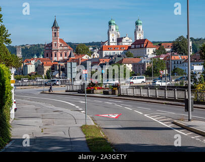 Blick auf Passau in Niederbayern Stockfoto