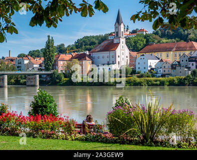 St. Paul's Kirche mit einem Kloster in Passau Stockfoto