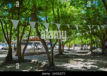 Wunderschöner Park auf der karibischen Insel Stockfoto