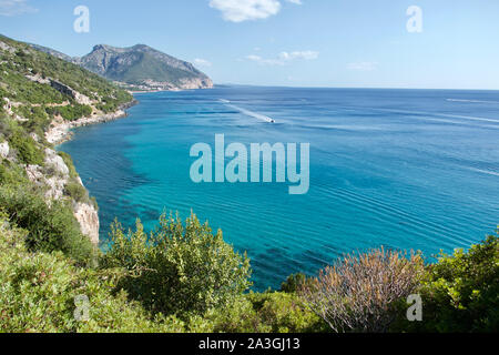 Strand von Cala Fuili, Cala Gonone, Golf von Orosei, Sardinien, Italien Stockfoto