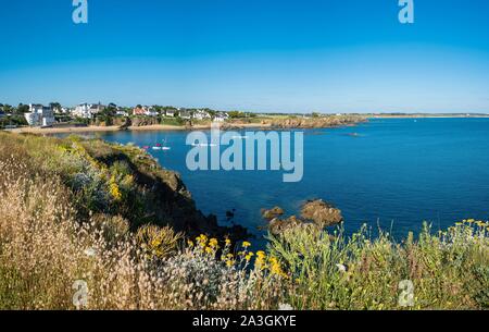 Frankreich, Finistere, Clohars-Carnoet, Le Pouldu, Grands Sables Strand Stockfoto